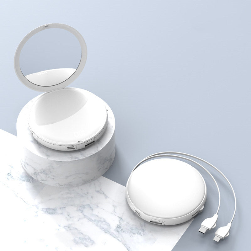 BowLift | Portable 20000mAh Power Bank with Mirror & 3 Types of Connectors, for All Major Cell Phones