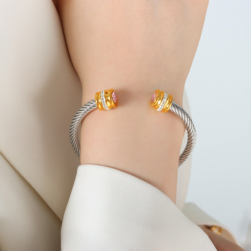 BowLift | Personalized Birthstone Ends Twist Cuff Bracelets