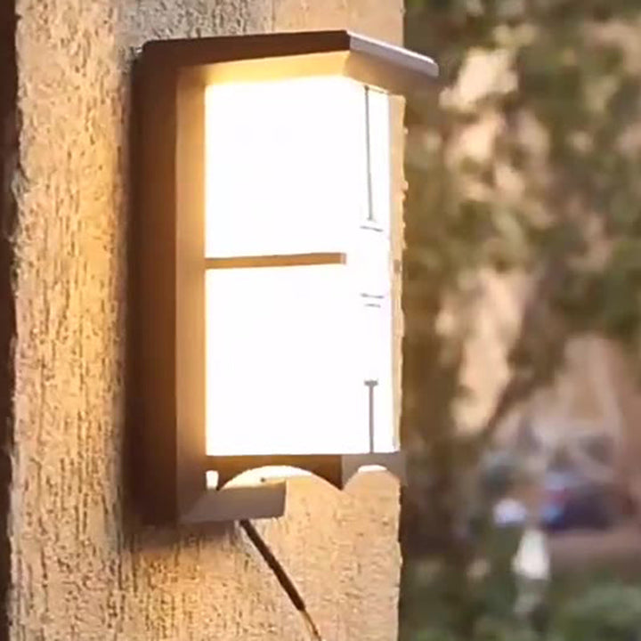 Modern Industrial Cuboid Aluminum Acrylic LED Waterproof Outdoor Wall Sconce Lamp For Outdoor Patio | Bowlift