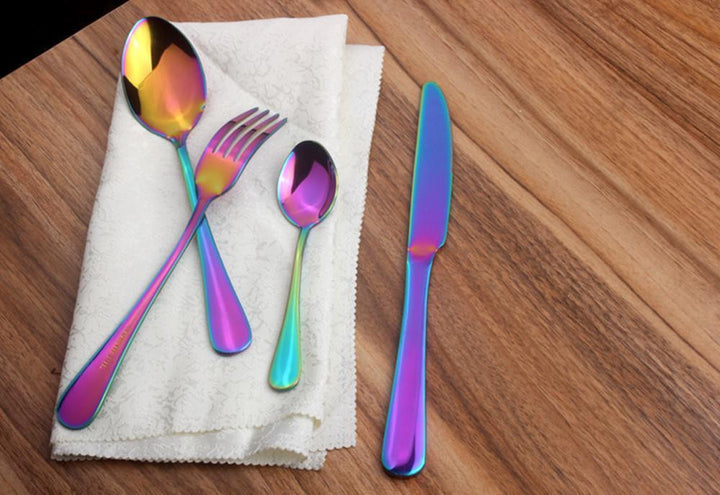 Prismatic Rainbow Cutlery (4 Piece Set) | Bowlift