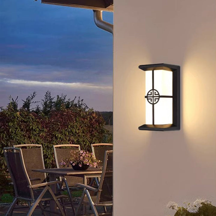 Modern Industrial Cuboid Aluminum Acrylic LED Waterproof Outdoor Wall Sconce Lamp For Outdoor Patio | Bowlift