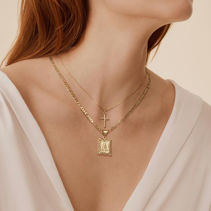 BowLift | 14k Initial Necklace + FREE Cross Necklace