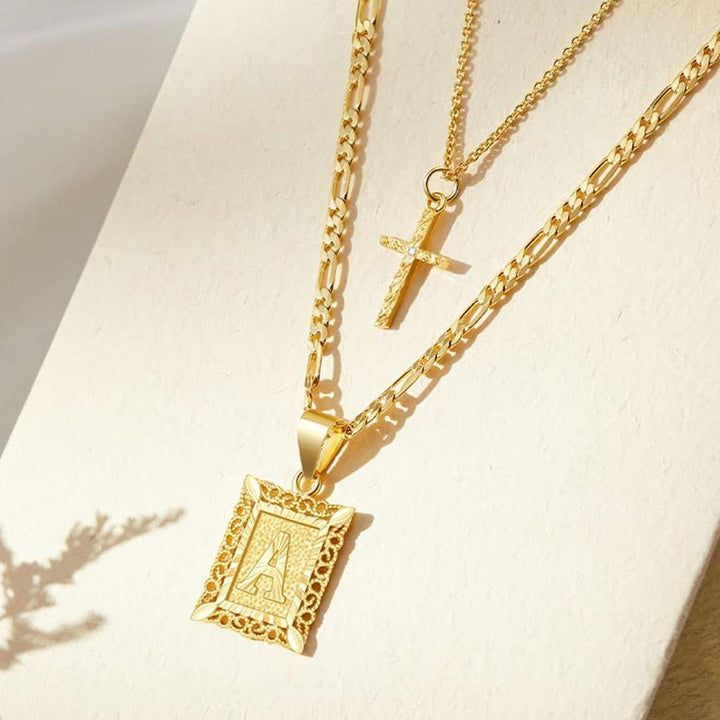 BowLift | 14k Initial Necklace + FREE Cross Necklace