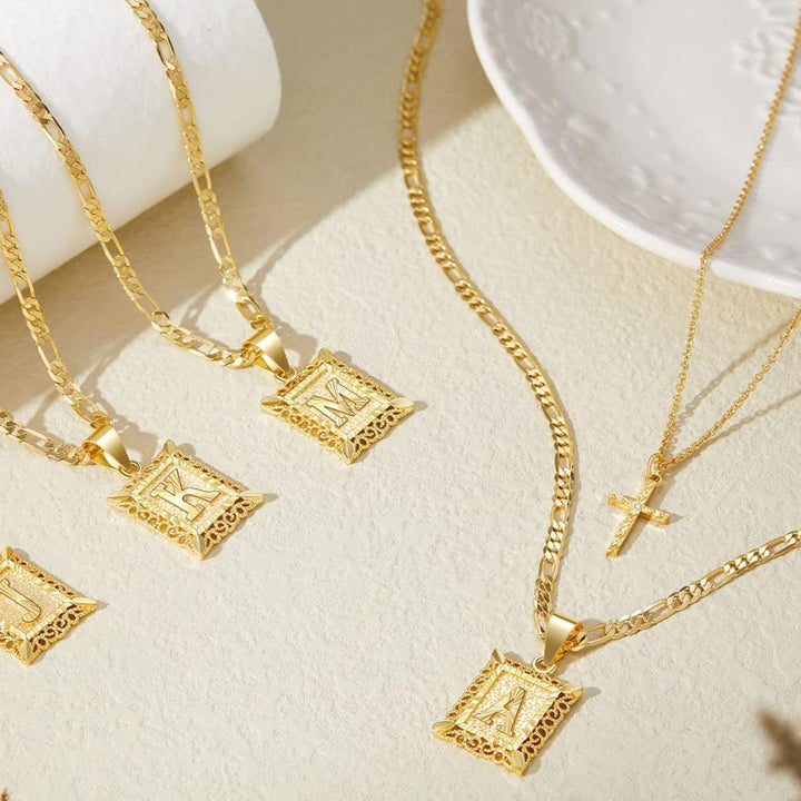 BowLift | 14k Initial Necklace + FREE Cross Necklace