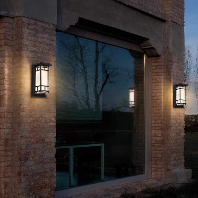Modern Industrial Cuboid Aluminum Acrylic LED Waterproof Outdoor Wall Sconce Lamp For Outdoor Patio | Bowlift