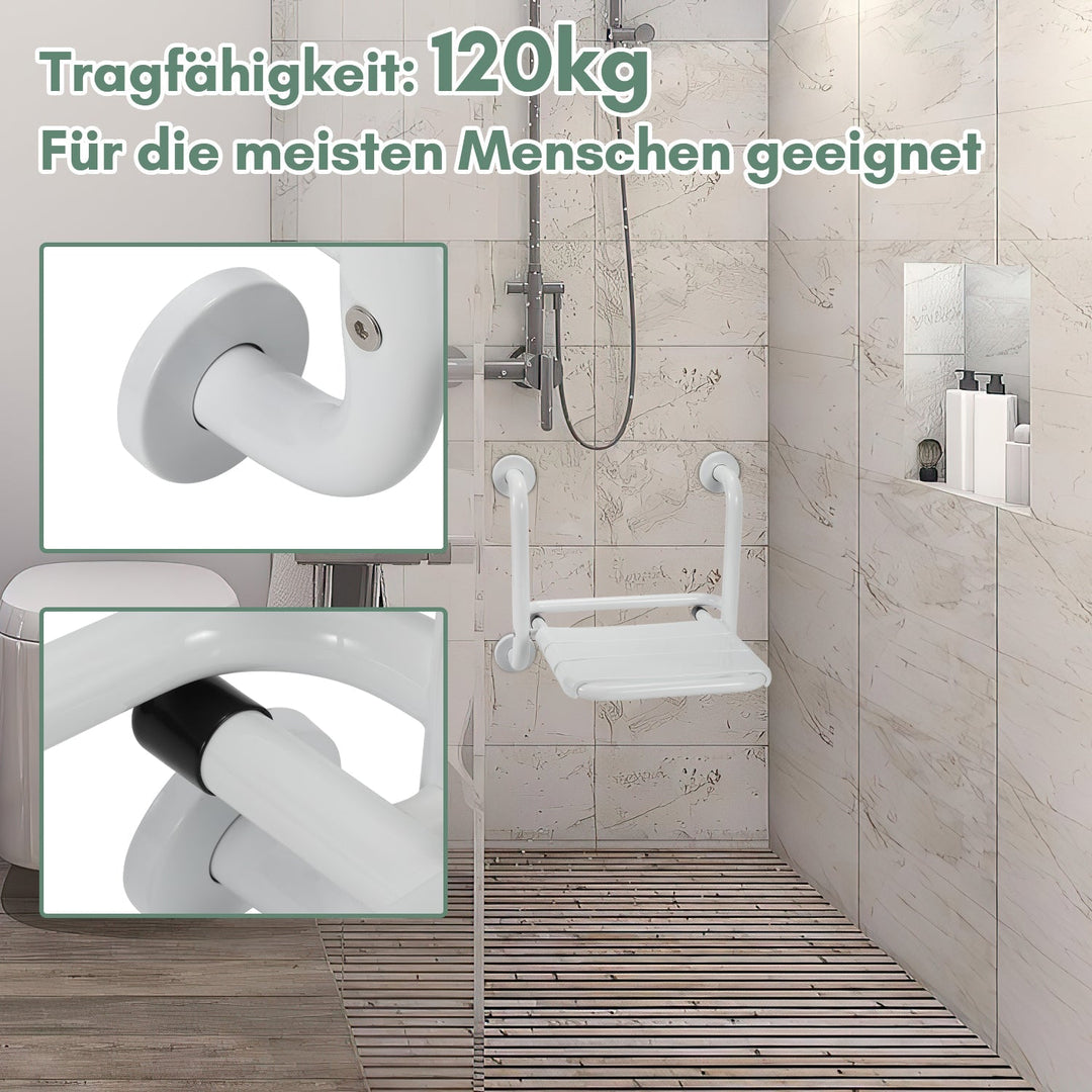 Foldable shower seat with armrests wall-mounted | Bowlift