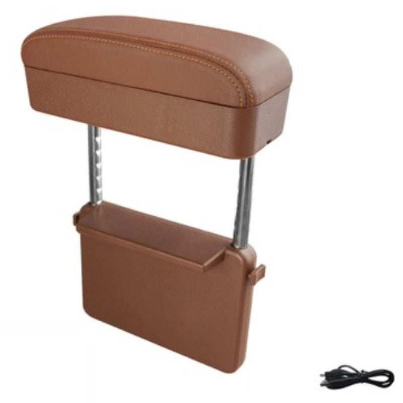 BowLift | 3-in-1 Universal Adjustable Car Armrest Storage Box, with Arm Support, Wireless Charging & Item Storage, for Long Distance Drive (1PC)