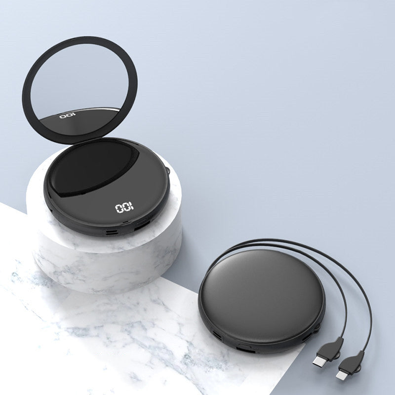 BowLift | Portable 20000mAh Power Bank with Mirror & 3 Types of Connectors, for All Major Cell Phones