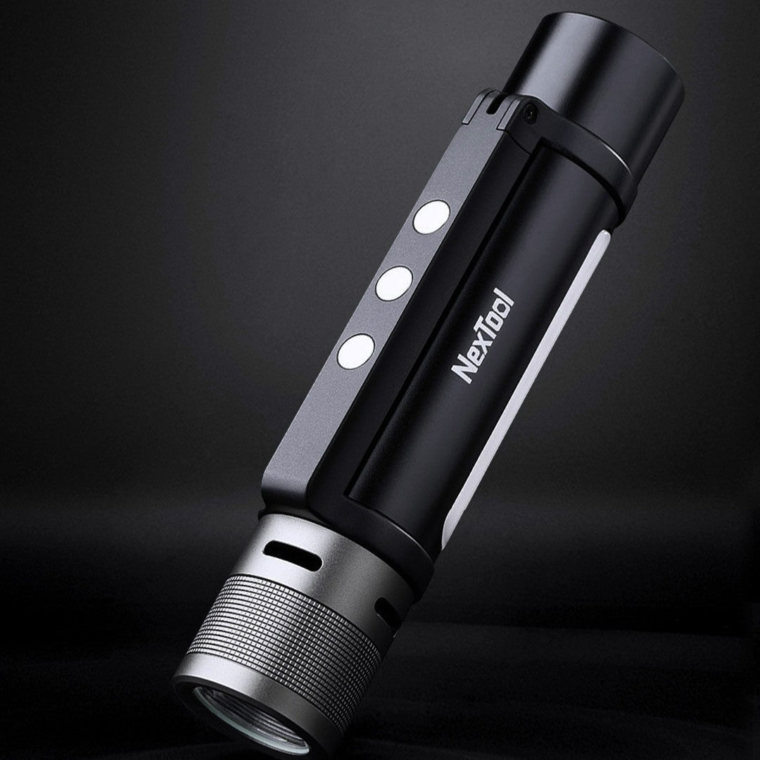 BowLift | 6-in-1 Zoomable Rechargeable Flashlight, with Alarm Mode, Dual Light Source, 360¬∞ Rotating Handle & Power Bank, for Camping, Travel & More