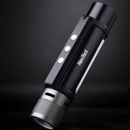 BowLift | 6-in-1 Zoomable Rechargeable Flashlight, with Alarm Mode, Dual Light Source, 360¬∞ Rotating Handle & Power Bank, for Camping, Travel & More