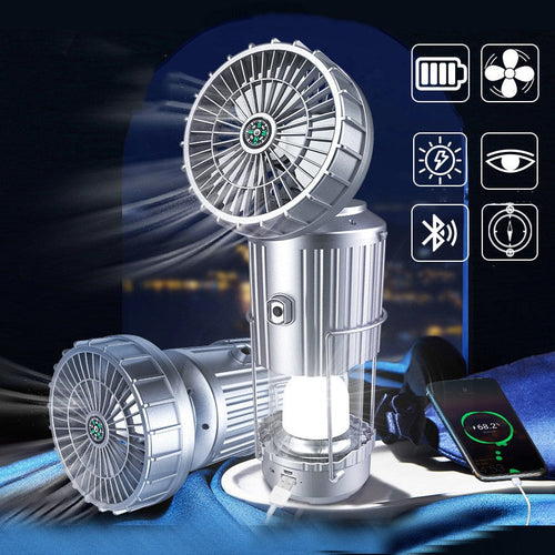 BowLift | Multifunction Solar Camping Light with Fan, Bluetooth Speaker, Power Bank & Compass