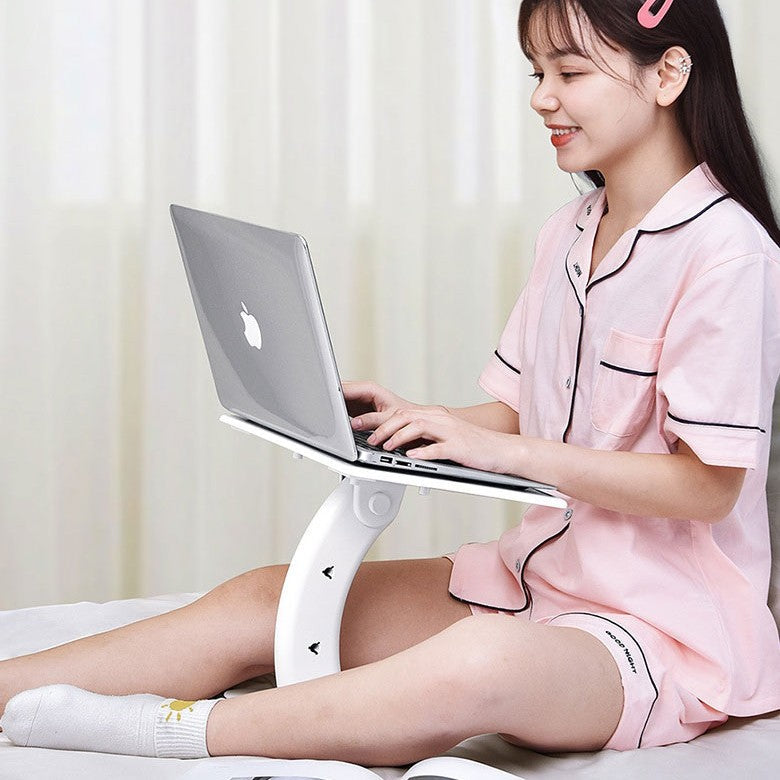 BowLift | Laptop Stand for Bed & Table, with Adjustable Angle & Height, for Work, Study & Entertainment
