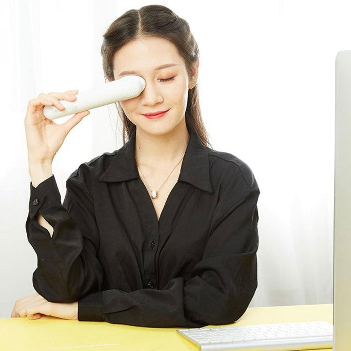 BowLift | Portable Rechargeable Eye Massager, with Cool & Heat Options, Rotatable Head & Sonic Vibration