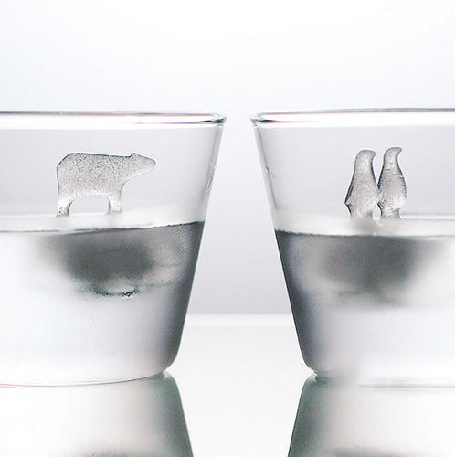 BowLift | Polar Bear and Penguins Silicone Ice Mold 2pcs Set, for Party, Whisky, Cocktail & More