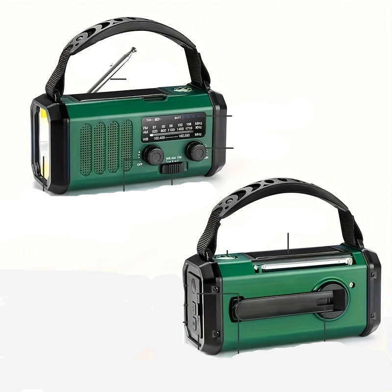 BowLift | Solar emergency radio with power bank – crank radio with LED flashlight for camping & outdoor