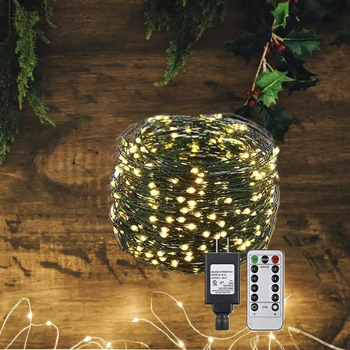 LED string lights with remote control and 8 light settings – 30/40/50 meters – | Bowlift