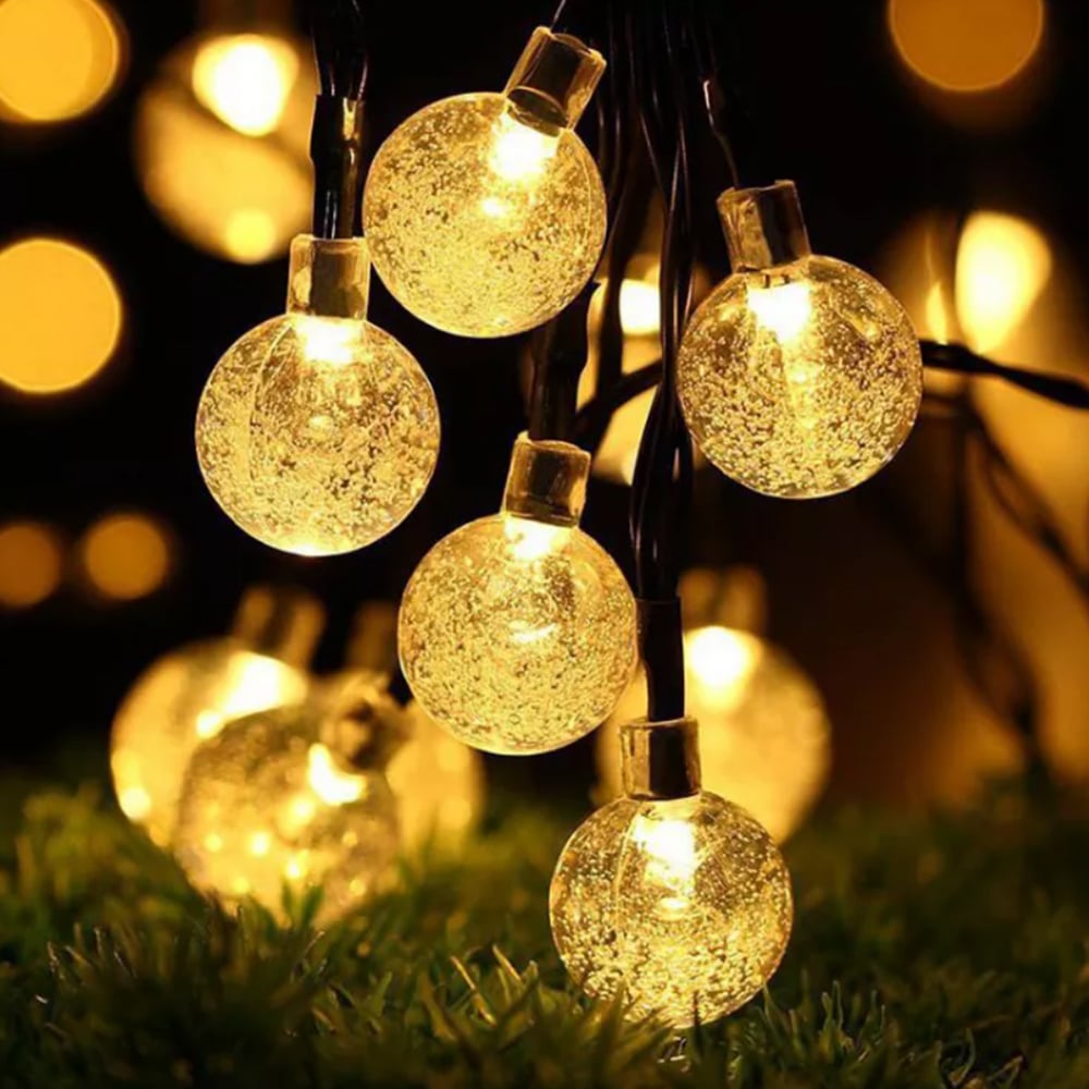 Solar string lights with ball lights - 5M-20 LED / 7M-50 LED / 12M-100 LED | Bowlift