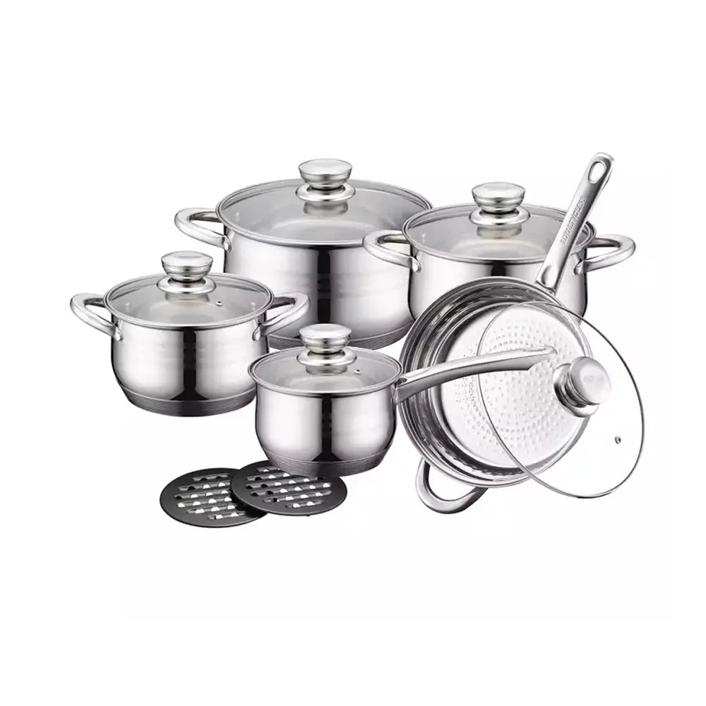 Royalty Line Cookware Set made of Stainless Steel (12 Pieces) | Bowlift