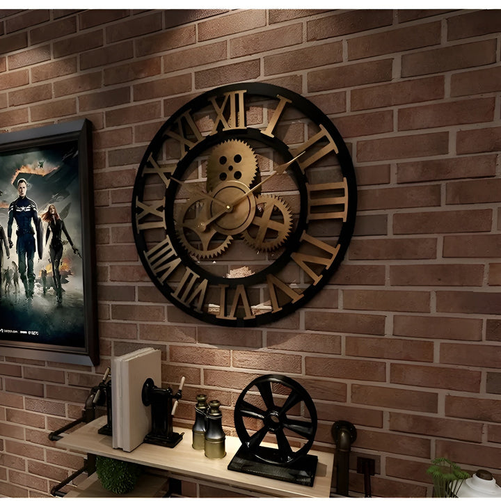 Wall clock in gear design – Industrial look for stylish wall decor | Bowlift
