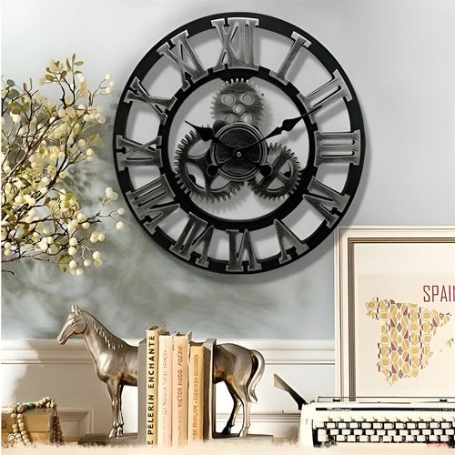 Wall clock in gear design – Industrial look for stylish wall decor | Bowlift