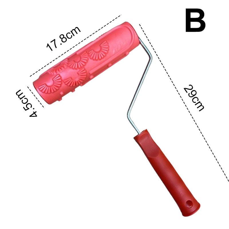 BowLift | Embossing Paint Roller | Patterned Wall Decoration Tool | Rubber Roller with Handle