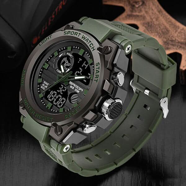 BowLift | Men’s Military Watch with Analog Digital Display and Features