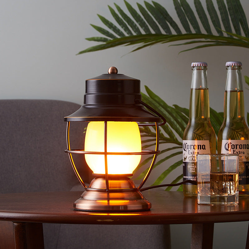 Traditional Farmhouse Waterproof Rechargeable Iron Acrylic Cylinder LED Table Lamp For Entertainment Room | Bowlift
