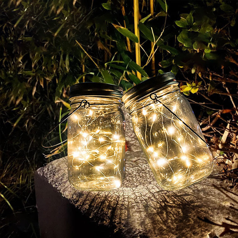 Modern Art Deco Waterproof Solar Glass Stainless Steel Copper Wire Star LED String Lights Outdoor Lighting For Garden | Bowlift