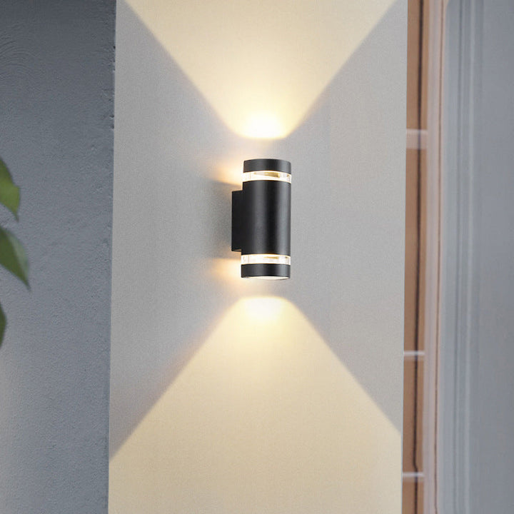 Contemporary Industrial Waterproof Aluminum Cylinder LED Up And Down Luminous Spotlight Wall Sconce Lamp For Outdoor Patio | Bowlift