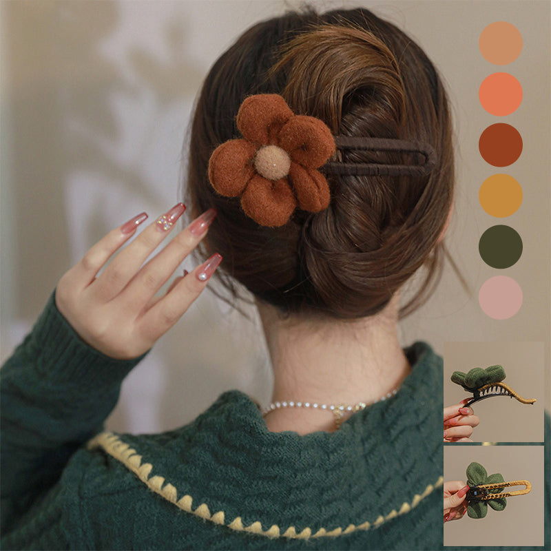 Elegant Plush Flower Hairpins Bowlift