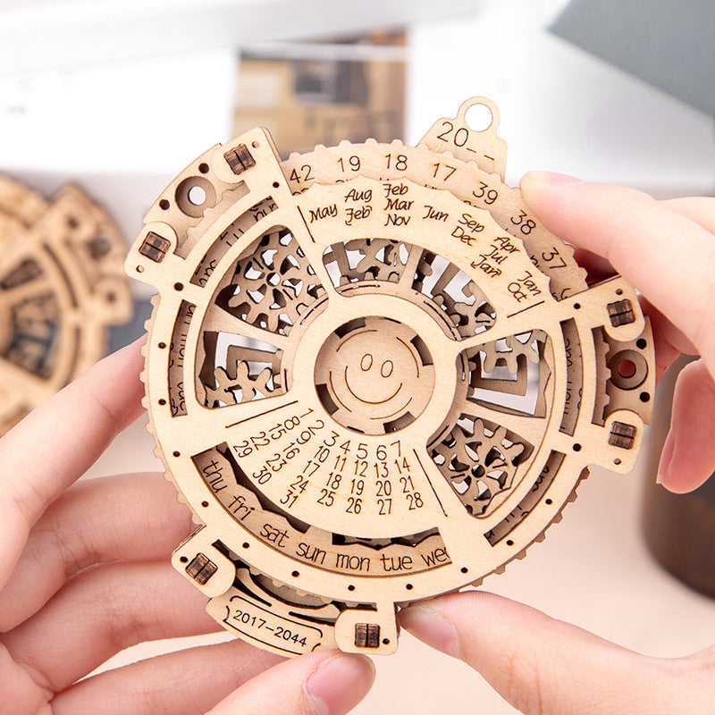 Wooden Gechanical Gear Perpetual Calendar Model Kits | Bowlift