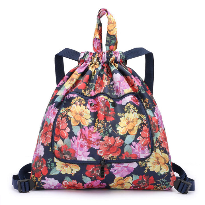 Foldable Printed Nylon Backpack with Drawstring | Bowlift