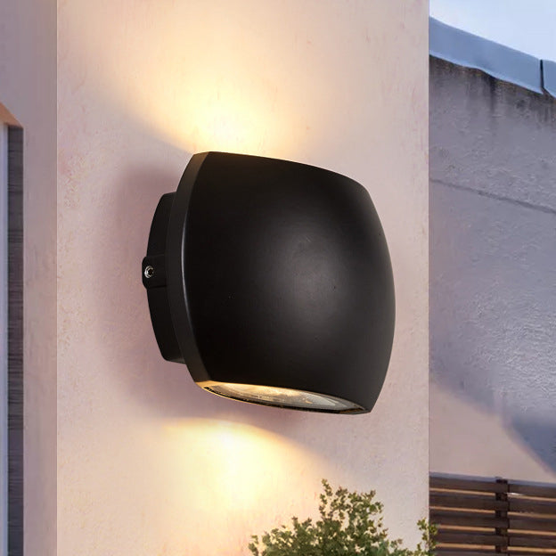 Contemporary Industrial Semicircle Aluminum LED Outdoor Wall Sconce Lamp For Garden | Bowlift