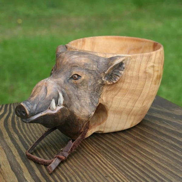 BowLift | Wooden Cup - WildSip - Handmade Animal Design - Adventurous Hydration