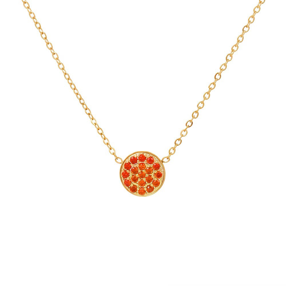 BowLift | Dainty Diamond Speckled Birthstone Circle Necklace
