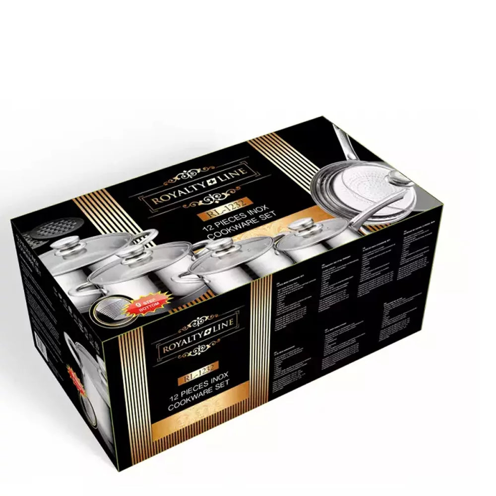 Royalty Line Cookware Set made of Stainless Steel (12 Pieces) | Bowlift