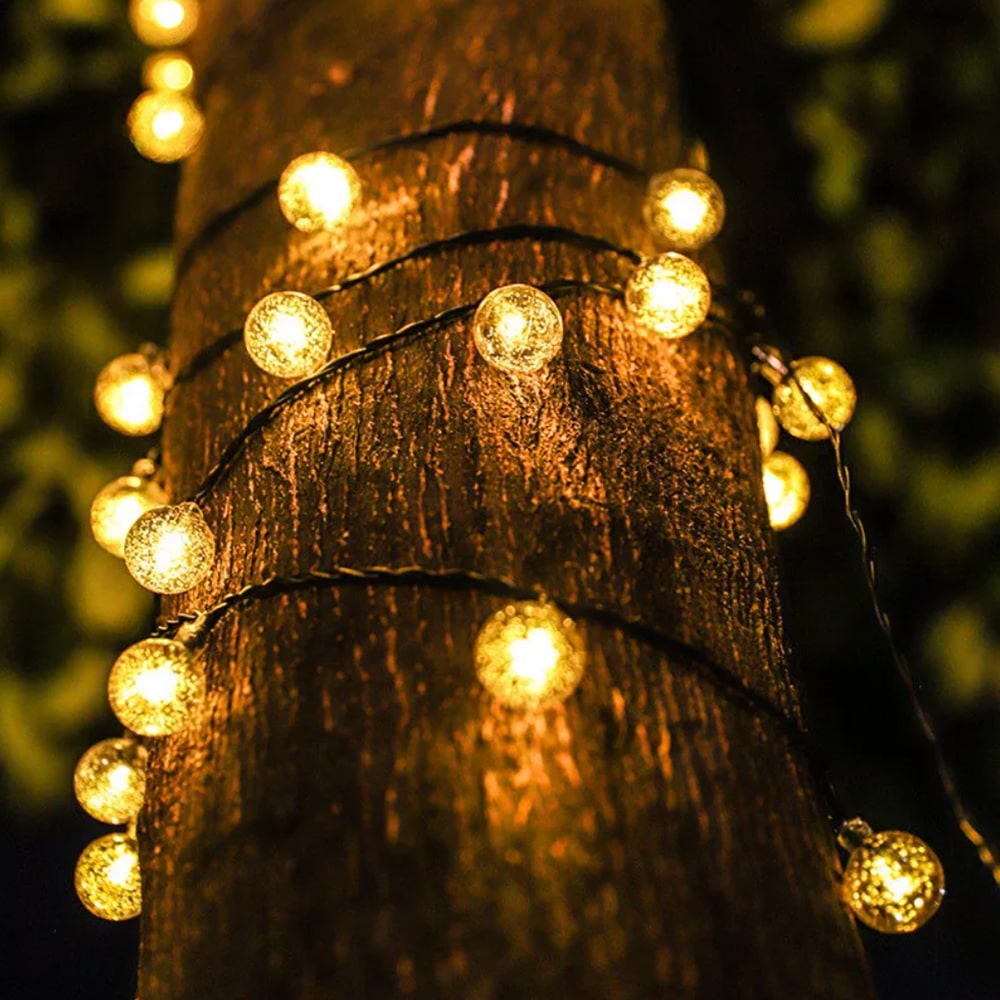 Solar string lights with ball lights - 5M-20 LED / 7M-50 LED / 12M-100 LED | Bowlift