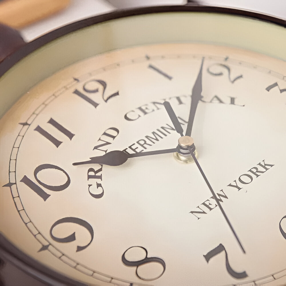 BowLift | Vintage Brown Double-Sided Hanging Wall Clock