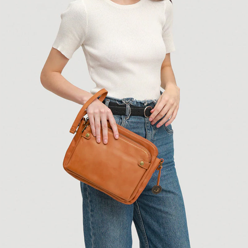 Women's shoulder bag made of three-layer leather | Bowlift