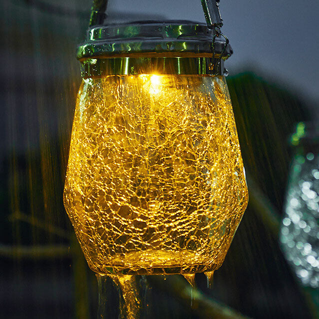 BowLift | Contemporary Creative Crackle Glass Bottle Star Decor LED Solar String Light For Outdoor Patio