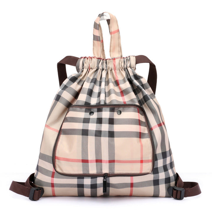 Foldable Printed Nylon Backpack with Drawstring | Bowlift