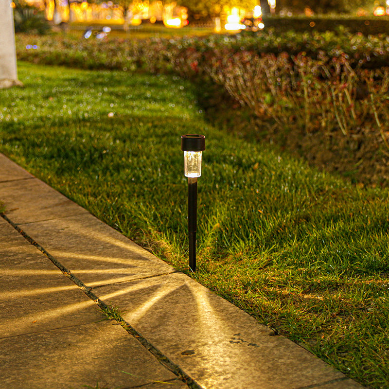 Modern Minimalist Waterproof Solar Cylinder Plastic Stainless Steel LED Landscape Light For Garden | Bowlift