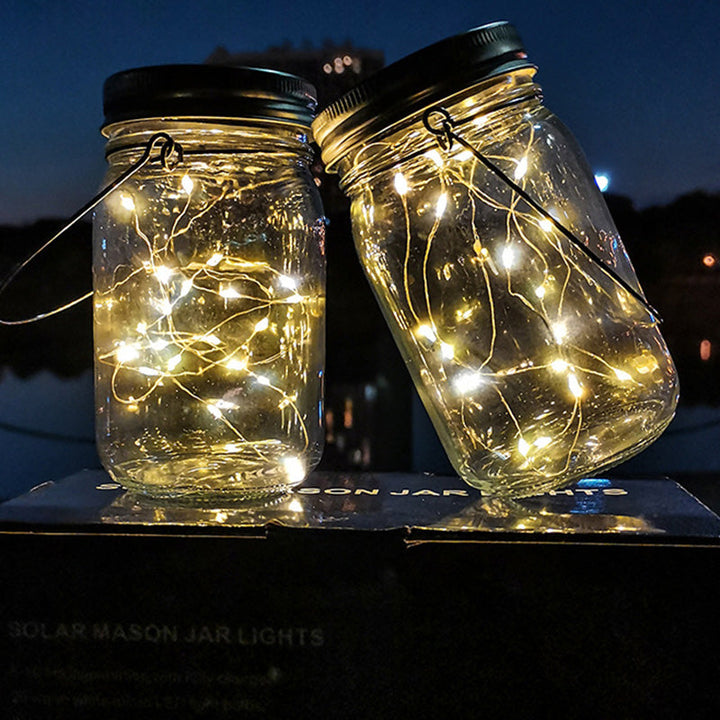 Modern Art Deco Waterproof Solar Glass Stainless Steel Copper Wire Star LED String Lights Outdoor Lighting For Garden | Bowlift