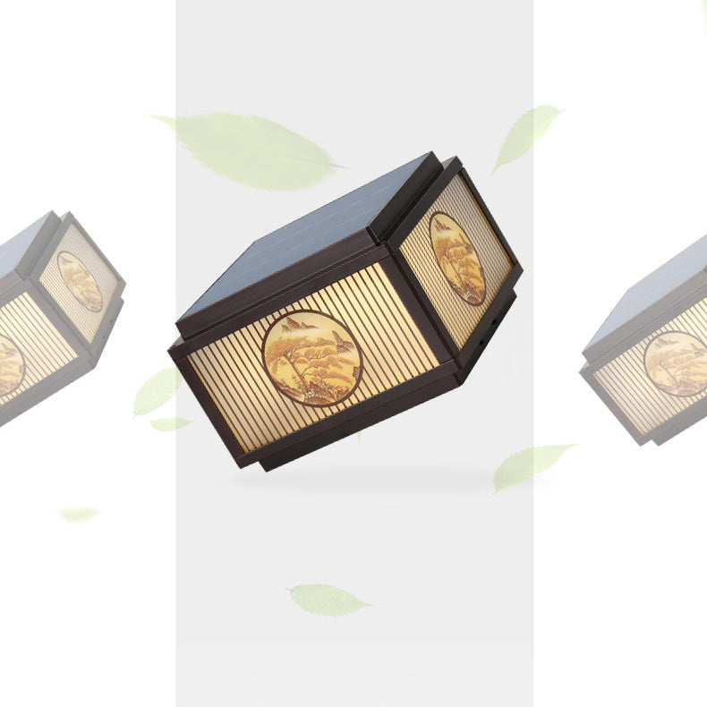 Modern Minimalist Solar Waterproof Square Aluminum Glass LED Post Head Light For Garden | Bowlift
