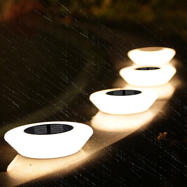Modern Simplicity Solar Waterproof PP PS Round Conic LED Landscape Lighting Outdoor Light For Garden | Bowlift