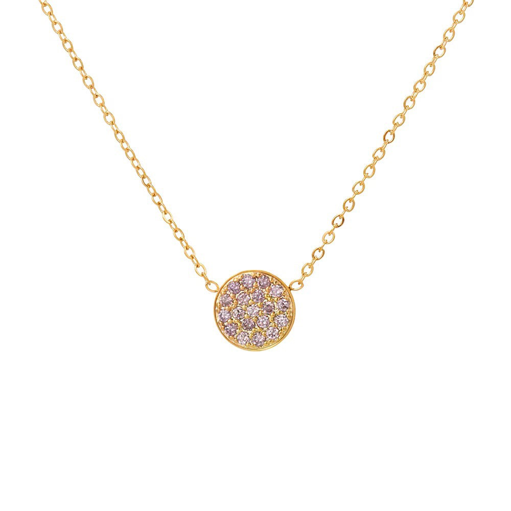 BowLift | Dainty Diamond Speckled Birthstone Circle Necklace