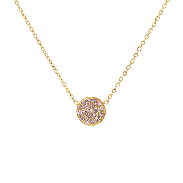 BowLift | Dainty Diamond Speckled Birthstone Circle Necklace