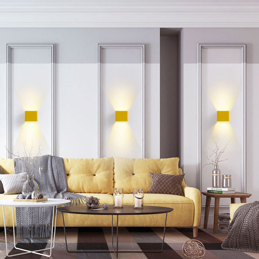 LumiBox - Square LED Wall Lamp | Modern Design in Bowliftack, White and Green for Bedroom and Living Room | Bowlift