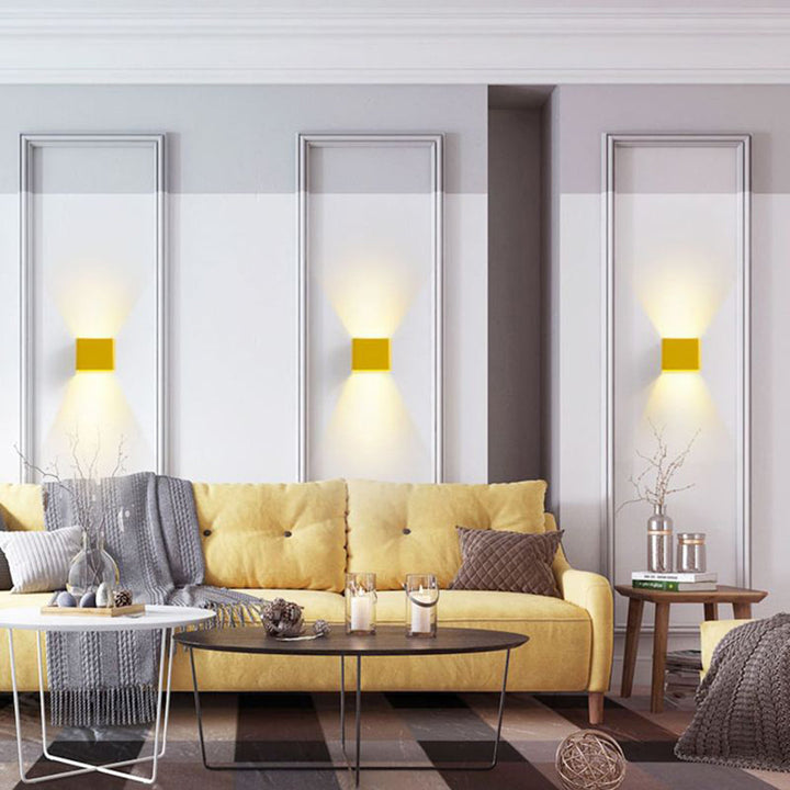 LumiBox - Square LED Wall Lamp | Modern Design in Bowliftack, White and Green for Bedroom and Living Room | Bowlift