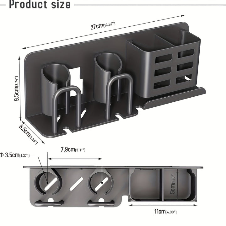 BowLift | BristleHub Wall-Mounted Electric Toothbrush Holder – Aluminium Bathroom Organiser with Drainage Holes